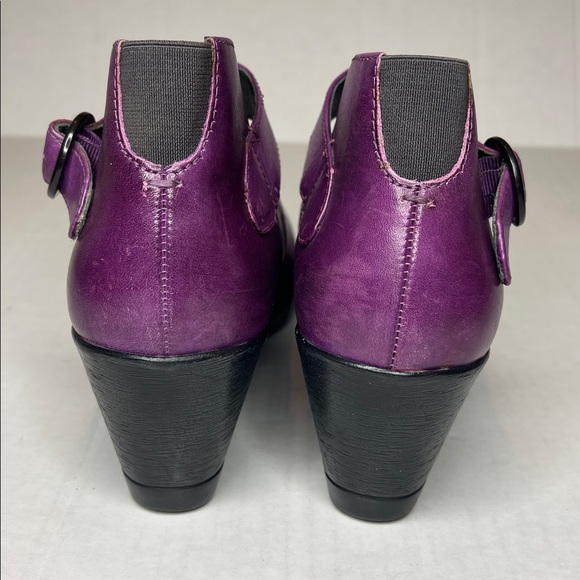 Dansko Rebel Purple Leather Mary Jane Wedge Pump, Ankle Strap, EU 38, US 7.5 -8 - Picture 7 of 11